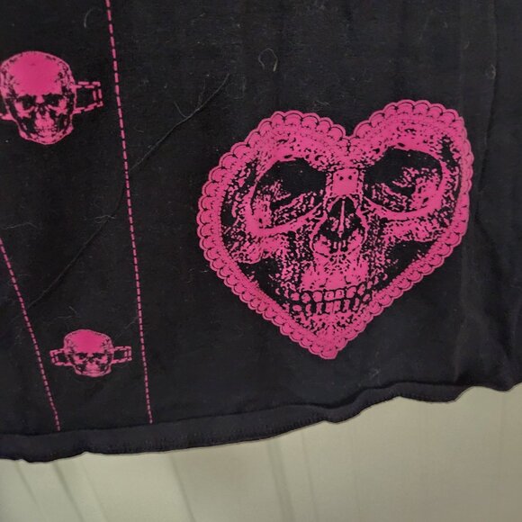 Kreepsville 666 Serial Killer Pink Skull Bodycon Dress - Picture 2 of 6